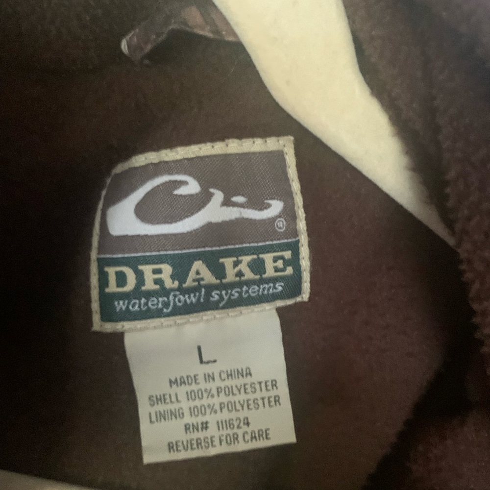 Drake pullover half zip size large